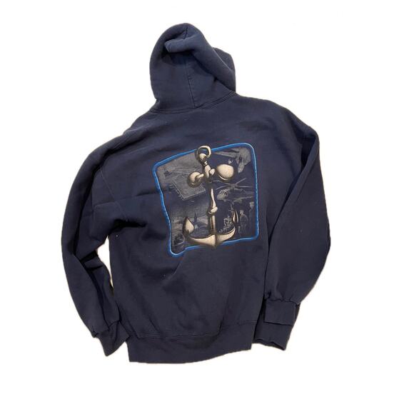 Soffe US Navy Blue Hoodie, Mens XL - Picture 2 of 3